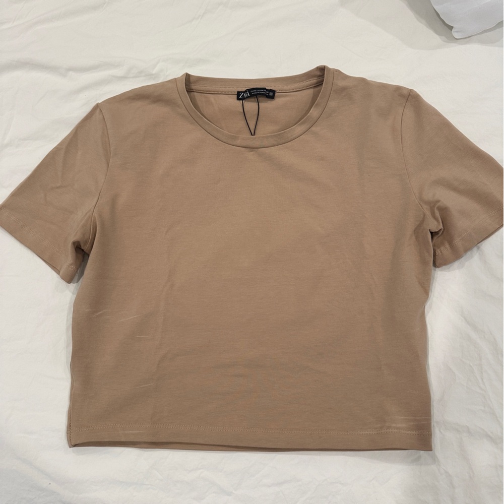 Camel Zara Crop Top Size M
